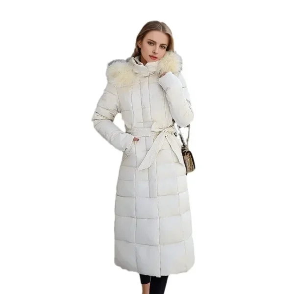 Very Warm Long Quilted Winter Cotton Padded Black Parkas With Hood - Image 6