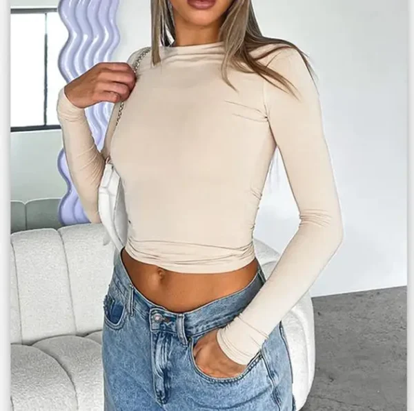 Short Sleeve Casual O-Neck Solid Slim Fit Tee Summer Sexy Basic Top Simple T Shirt - Image 12