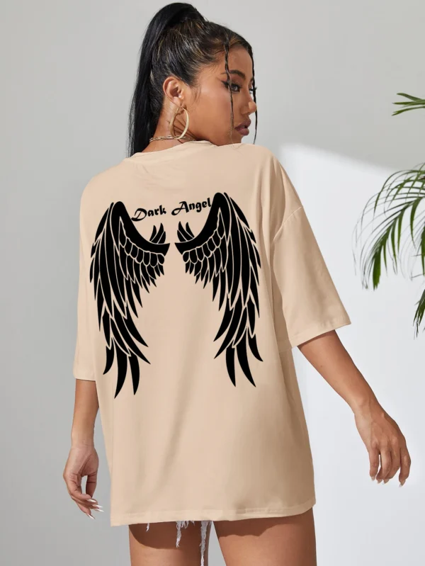 Cotton Short Sleeves Dark Angel Wing Hot Sale Graphic Printed T-Shirts - Image 17