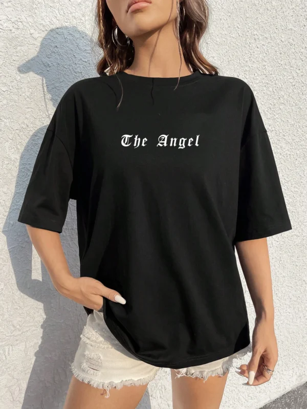 Cotton Short Sleeves Dark Angel Wing Hot Sale Graphic Printed T-Shirts - Image 26