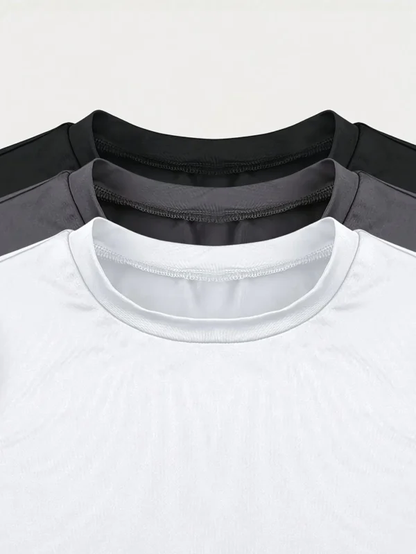 Simple and Elegant Crew Neck Casual Slim Fit Short Sleeve T-Shirts - Image 12