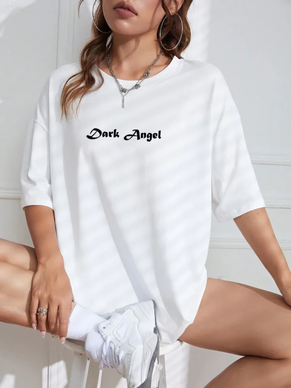 Cotton Short Sleeves Dark Angel Wing Hot Sale Graphic Printed T-Shirts - Image 6