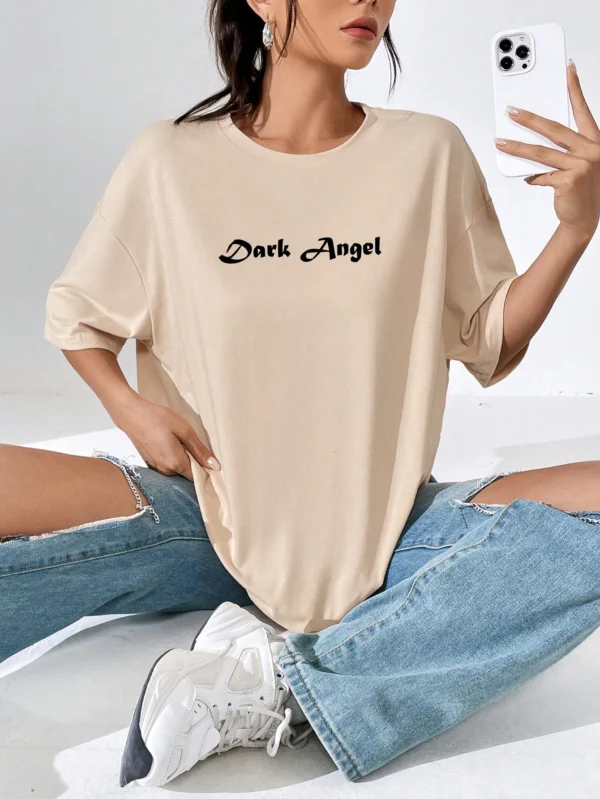 Cotton Short Sleeves Dark Angel Wing Hot Sale Graphic Printed T-Shirts - Image 16