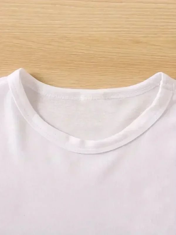 Casual Short Sleeve Printed Bonjour Paris T-Shirt Fashion Wear - Image 3