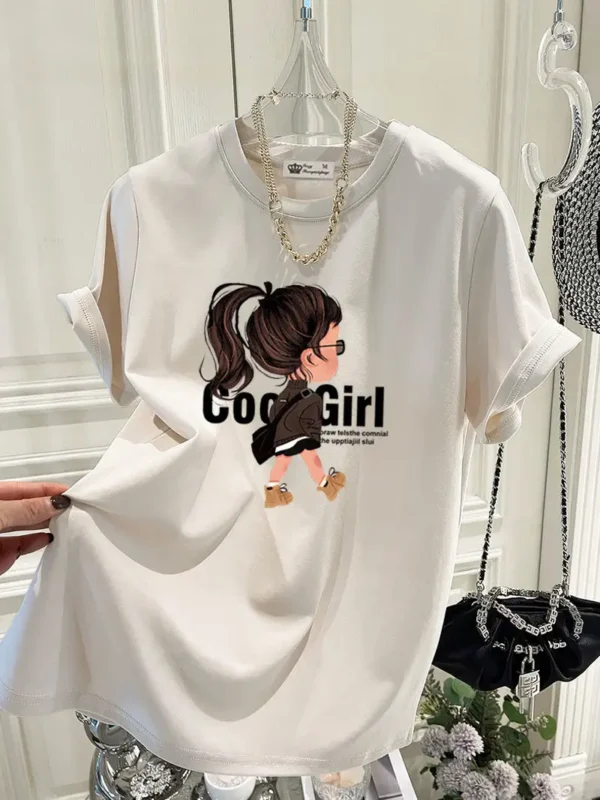 Pure Top Cotton Loose Printed Short Sleeve O-neck Streetwear T-shirt - Image 10